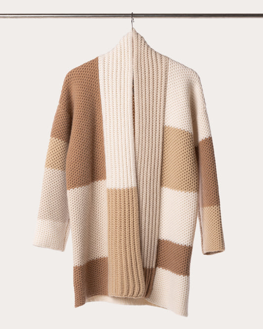 Cashmere Color Block Cardigan - Bulrush