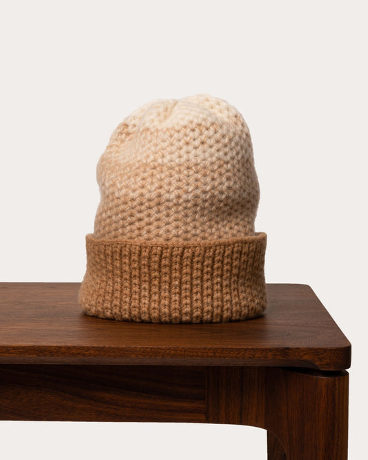 Ombre Cashmere Knit Beanie - Bulrush
