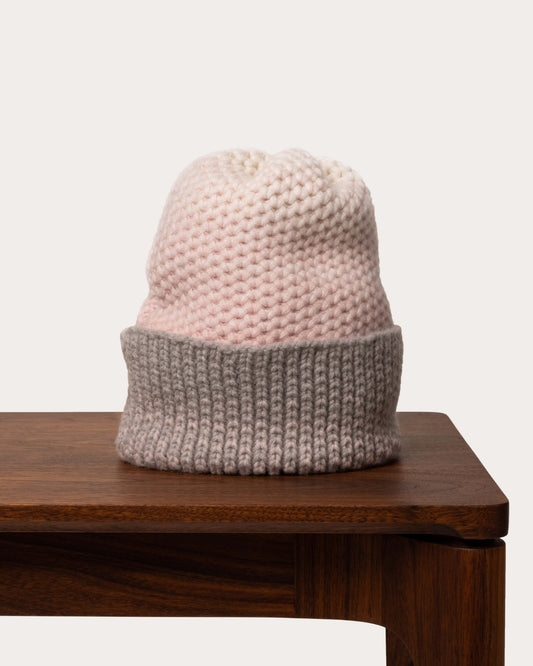Ombre Cashmere Knit Beanie - Birch Bark
