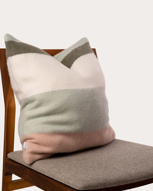 Partaje Stripe Double Cashmere Cushion - Sage