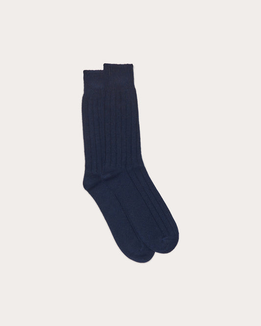 Partaje x Corgi Men's Cashmere Lounge Sock - Nero Navy