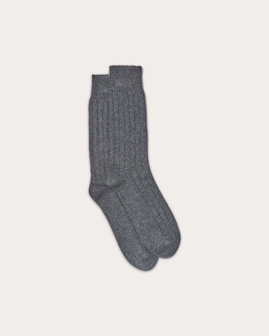Partaje x Corgi Men's Cashmere Lounge Sock - Titanium Grey