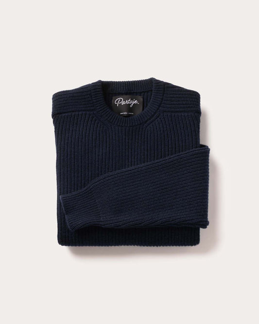 Cashmere Fisherman Knit Pullover - Nero Navy