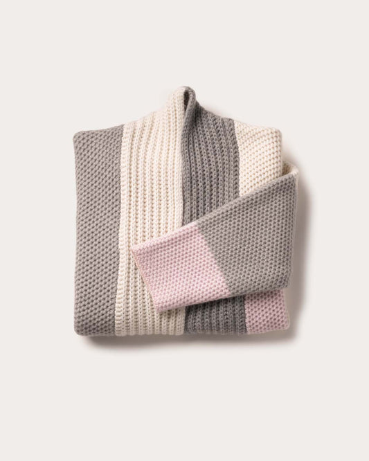 Cashmere Color Block Cardigan - Birch Bark