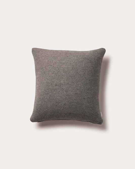 Reversible Cashmere Blend Cushion - Heathered Grey/Light Grey