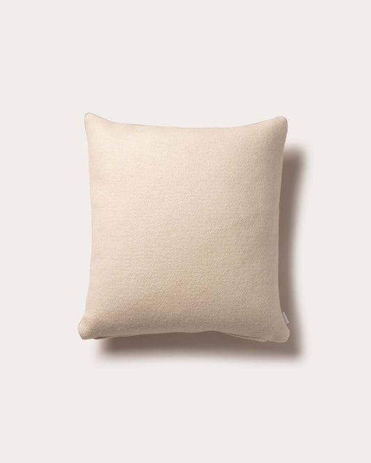 Reversible Cashmere Blend Cushion - Ecru/Camel