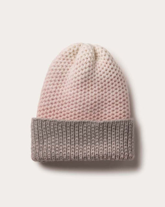Ombre Cashmere Knit Beanie - Birch Bark