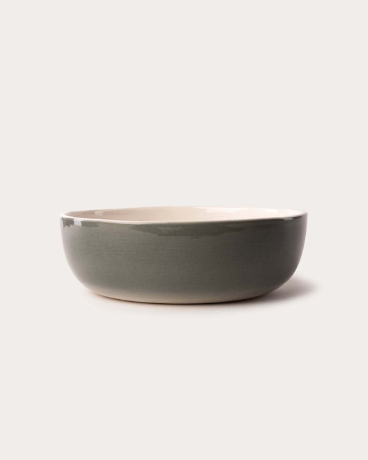 Ceramic Serving Bowl - Grey Ombre/Whisper White
