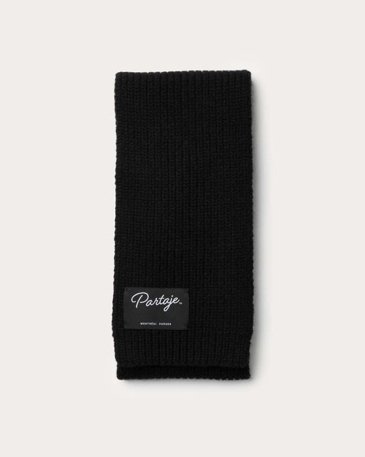 Chunky Knit Cashmere Scarf - Black