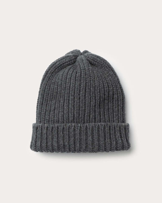 Chunky Knit Cashmere Beanie - Titanium Grey