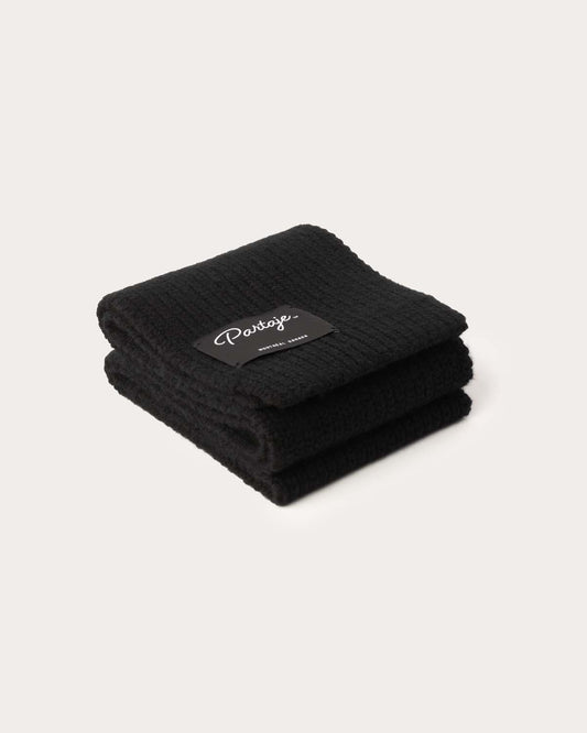 Chunky Knit Cashmere Scarf - Black