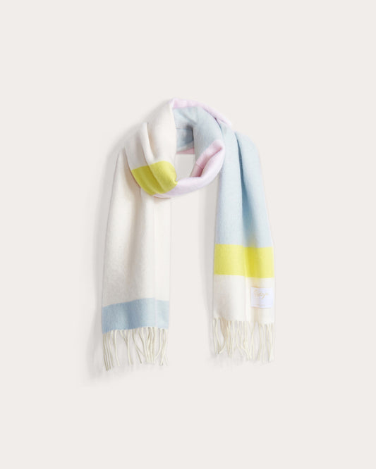 Partaje Stripe Double Cashmere Scarf - Sunset