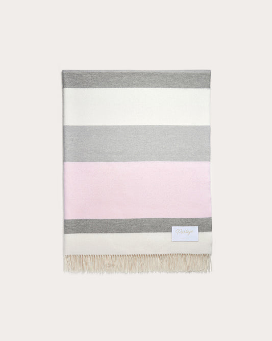 Partaje Stripe Double Cashmere Throw - Birch Bark