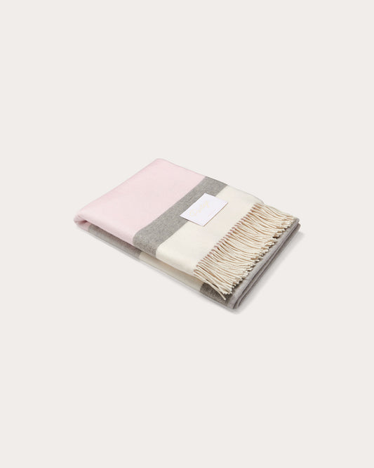 Partaje Stripe Double Cashmere Throw - Birch Bark