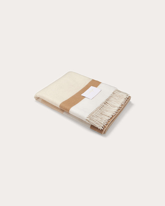 Partaje Stripe Double Cashmere Throw - Bulrush