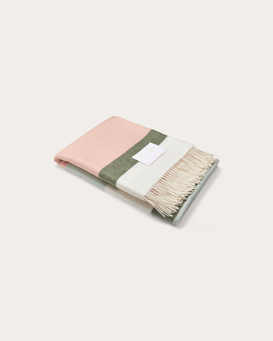 Partaje Stripe Double Cashmere Throw - Sage
