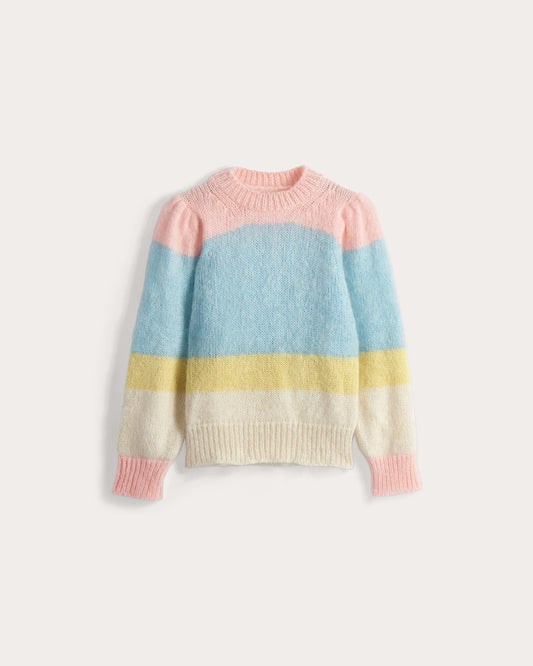 Partaje Stripe Cashmere Blend Pullover - Sunset