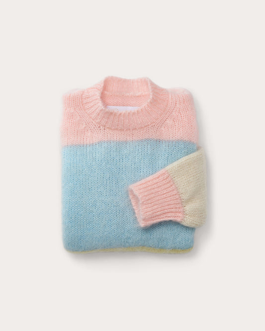 Partaje Stripe Cashmere Blend Pullover - Sunset
