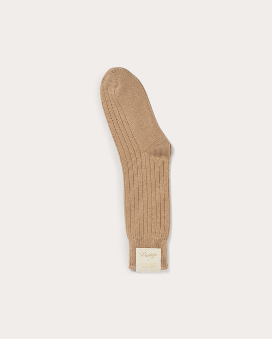 Partaje x Corgi Women's Cashmere Lounge Sock - Camel