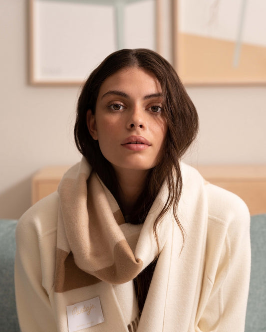 Partaje Stripe Double Cashmere Scarf - Bulrush
