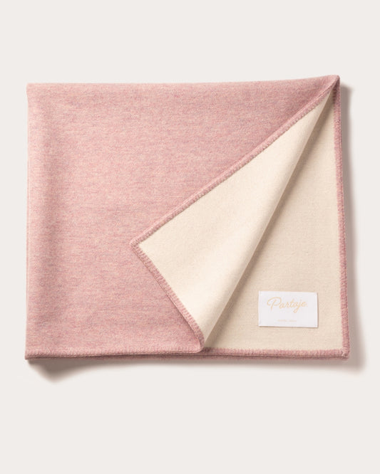 Reversible Cashmere Blend Throw - Blossom Pink/Ecru