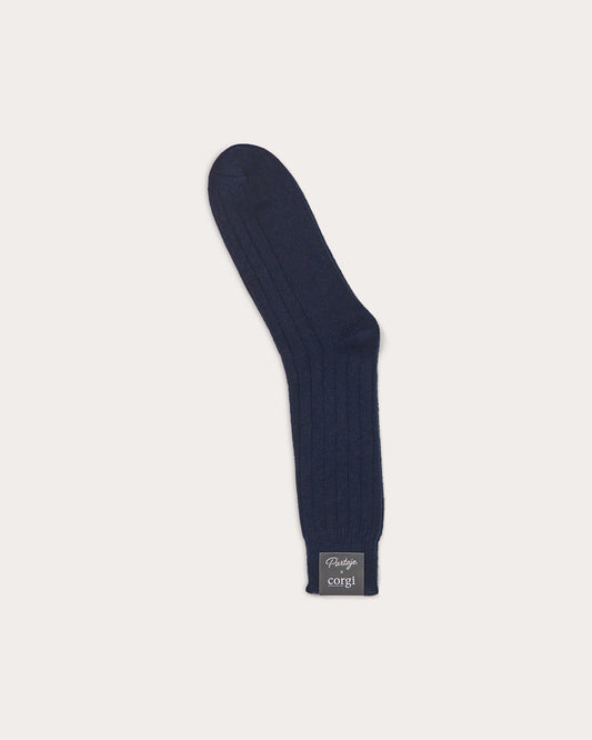 Partaje x Corgi Men's Cashmere Lounge Sock - Nero Navy