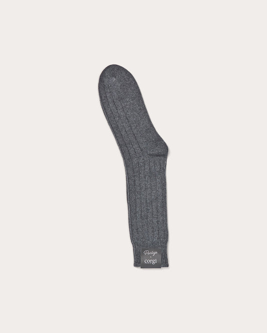 Partaje x Corgi Men's Cashmere Lounge Sock - Titanium Grey