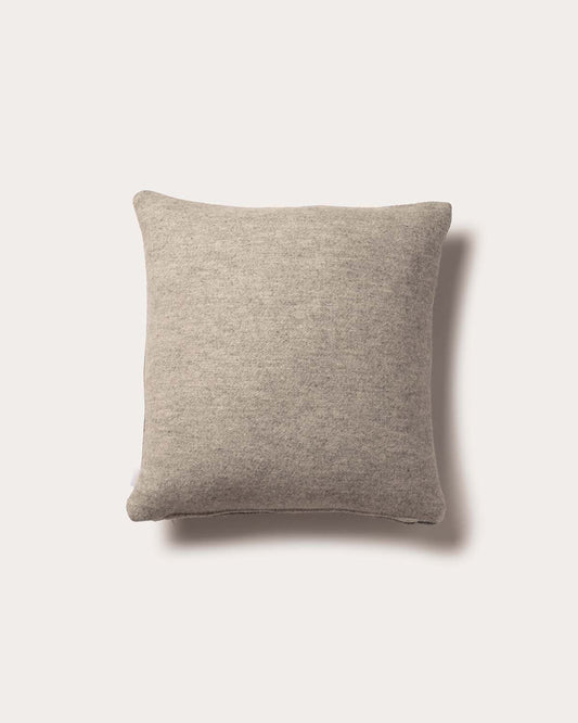 Reversible Cashmere Blend Cushion - Heathered Grey/Light Grey
