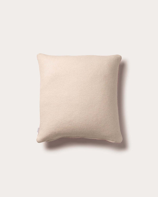 Reversible Cashmere Blend Cushion - Blossom Pink/Ecru