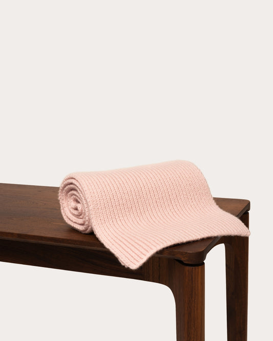 Ribbed Knit Cashmere Scarf - Fondant Pink